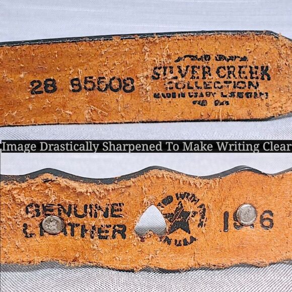 Silver Creek Collection Vintage Personalized Brown Tooled Leather Belt Womens 28 - Picture 2 of 11